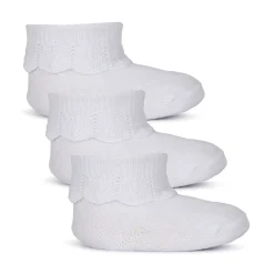 Konges Sløjd 3 Pak Sokker Med Flaeser - Optic White*Born Sokker & Undertøj