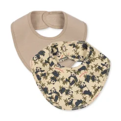 Konges Sløjd Basic 2-Pak Hagesmaek - Panda/Oxford Tan*Born Savlesmaekke