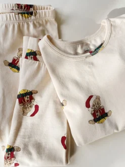 Konges Sløjd Basic Saet Med Bluse/Bukser - Christmas Teddy*Born Overdele