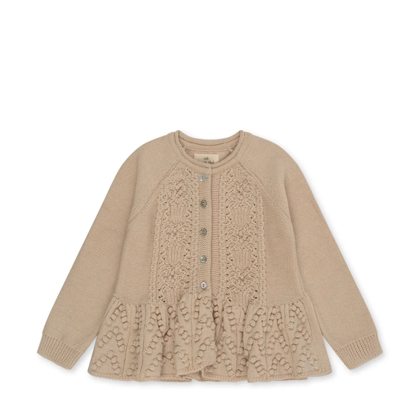 Konges Sløjd Cabby Cardigan Med Flaeser - Almond Milk*Born Cardigans