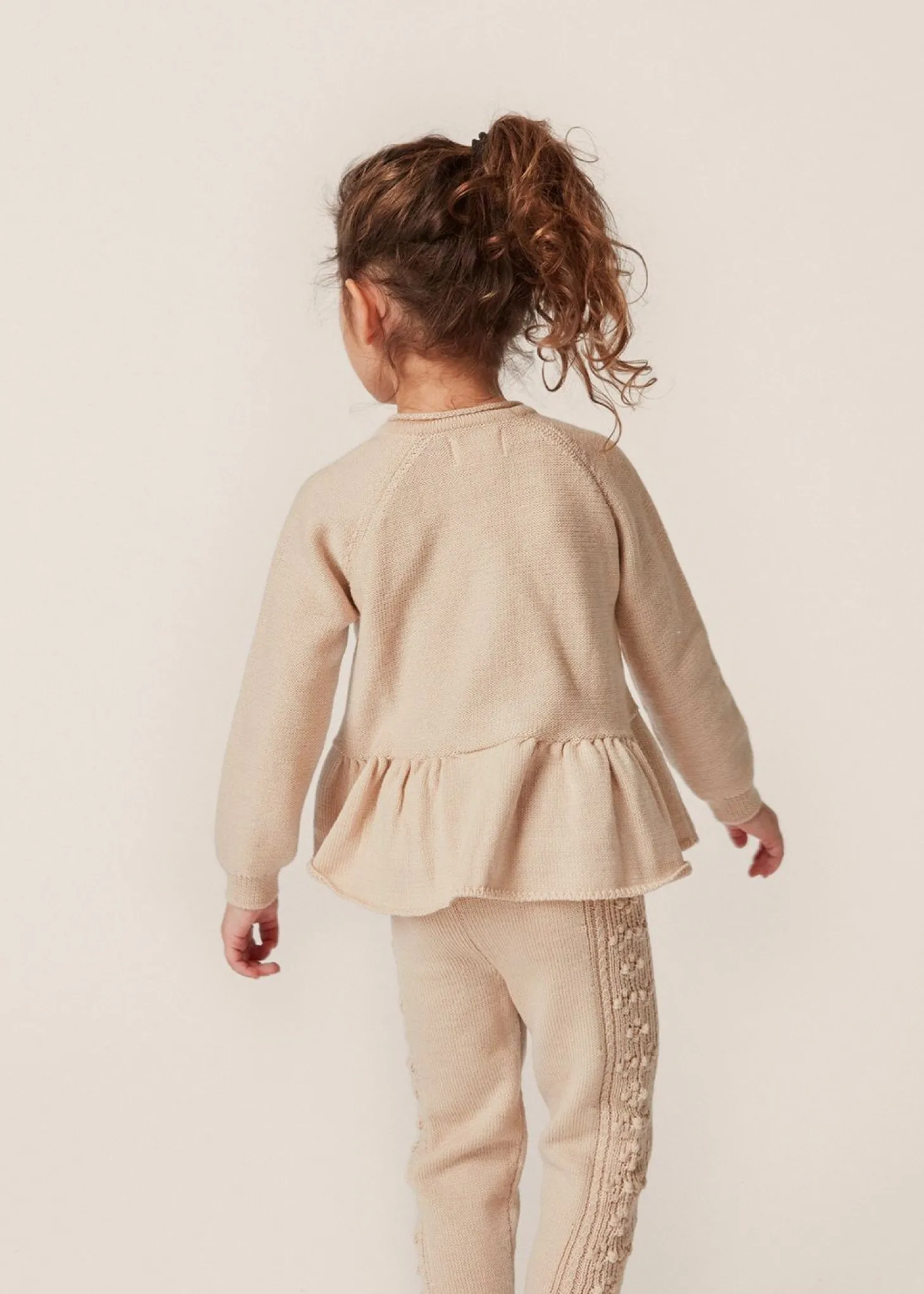 Konges Sløjd Cabby Cardigan Med Flaeser - Almond Milk*Born Cardigans
