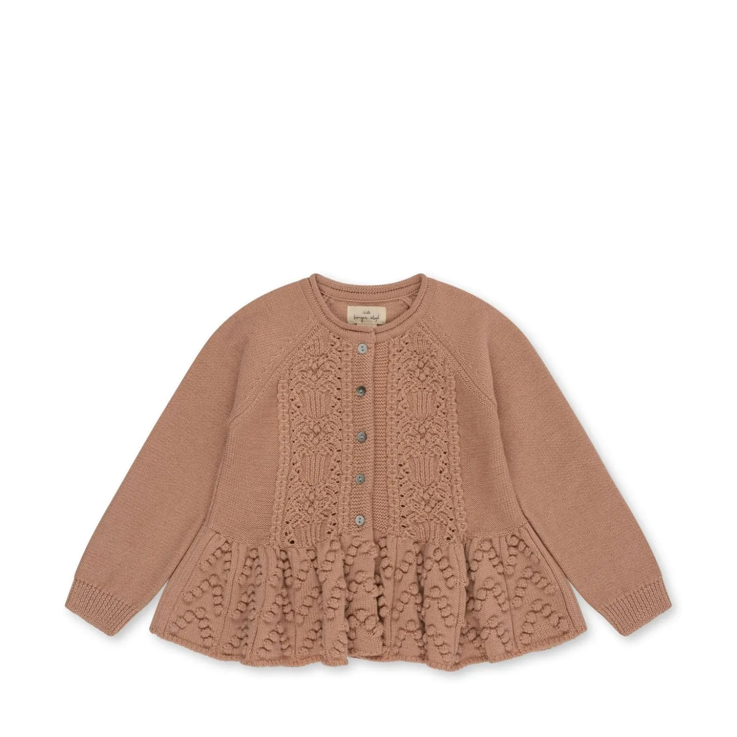 Konges Sløjd Cabby Cardigan Med Flaeser - Maple Sugar*Born Cardigans