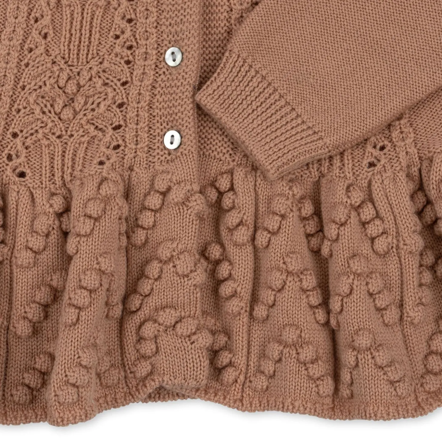Konges Sløjd Cabby Cardigan Med Flaeser - Maple Sugar*Born Cardigans