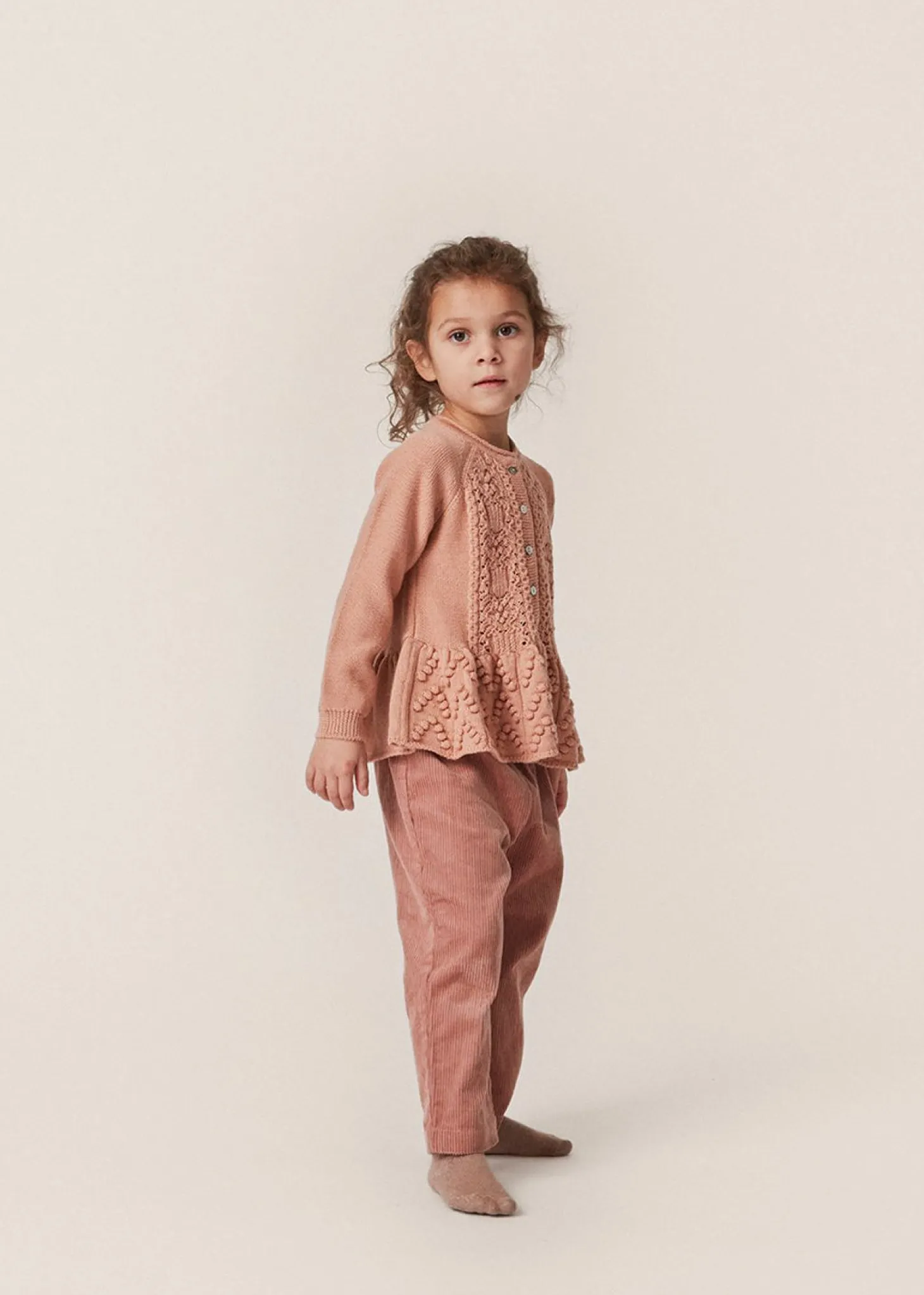 Konges Sløjd Cabby Cardigan Med Flaeser - Maple Sugar*Born Cardigans