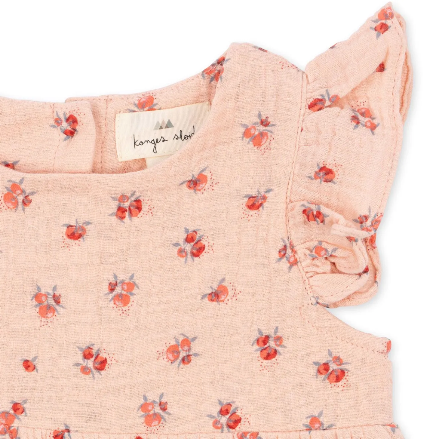 Konges Sløjd Coco Romper Med Flaeser - Peonia Pink*Born Heldragter