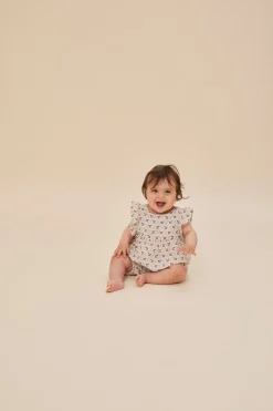 Konges Sløjd Coco Romper Med Flaeser - Cherry Motif*Born Heldragter