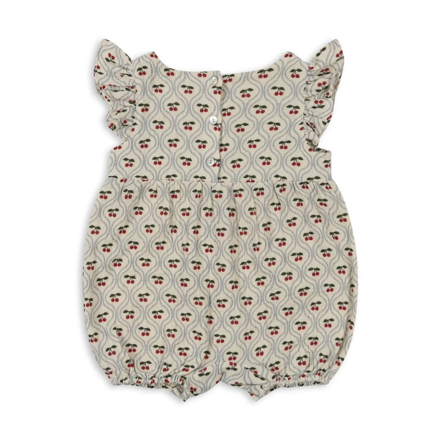 Konges Sløjd Coco Romper Med Flaeser - Cherry Motif*Born Heldragter