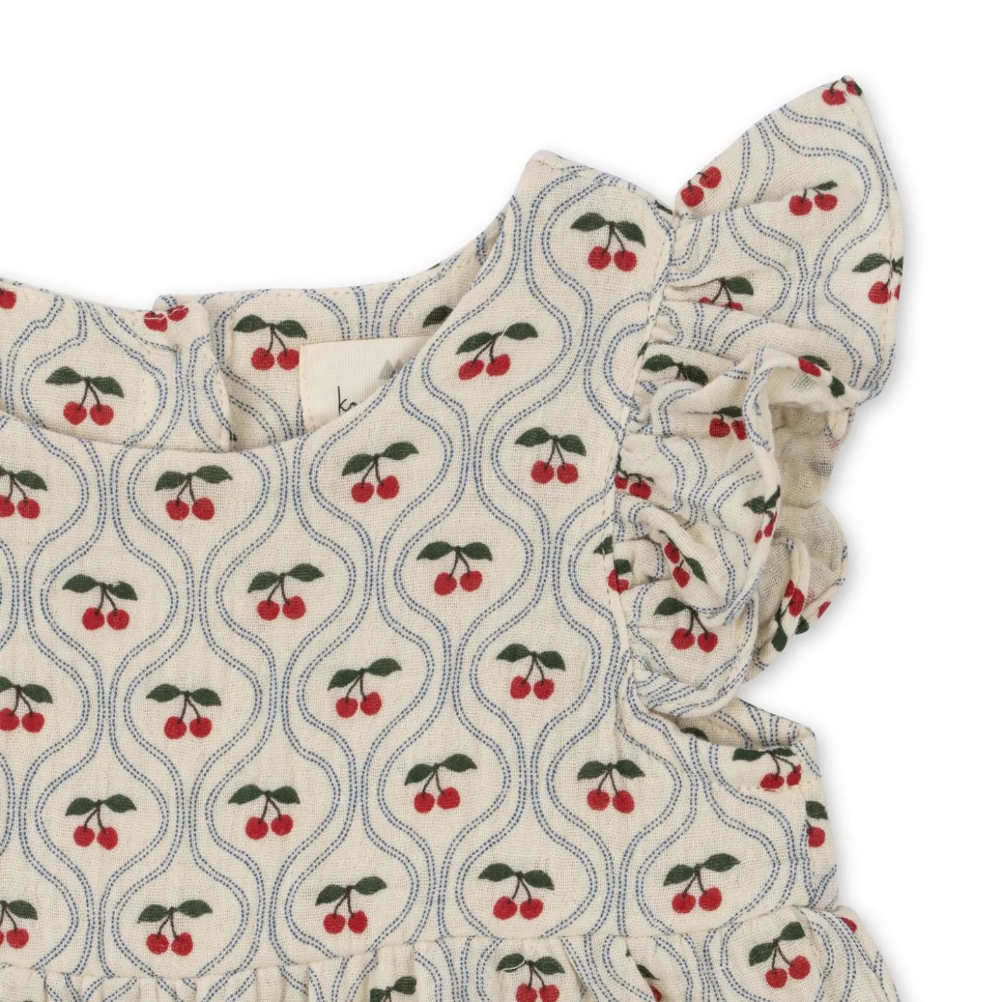 Konges Sløjd Coco Romper Med Flaeser - Cherry Motif*Born Heldragter