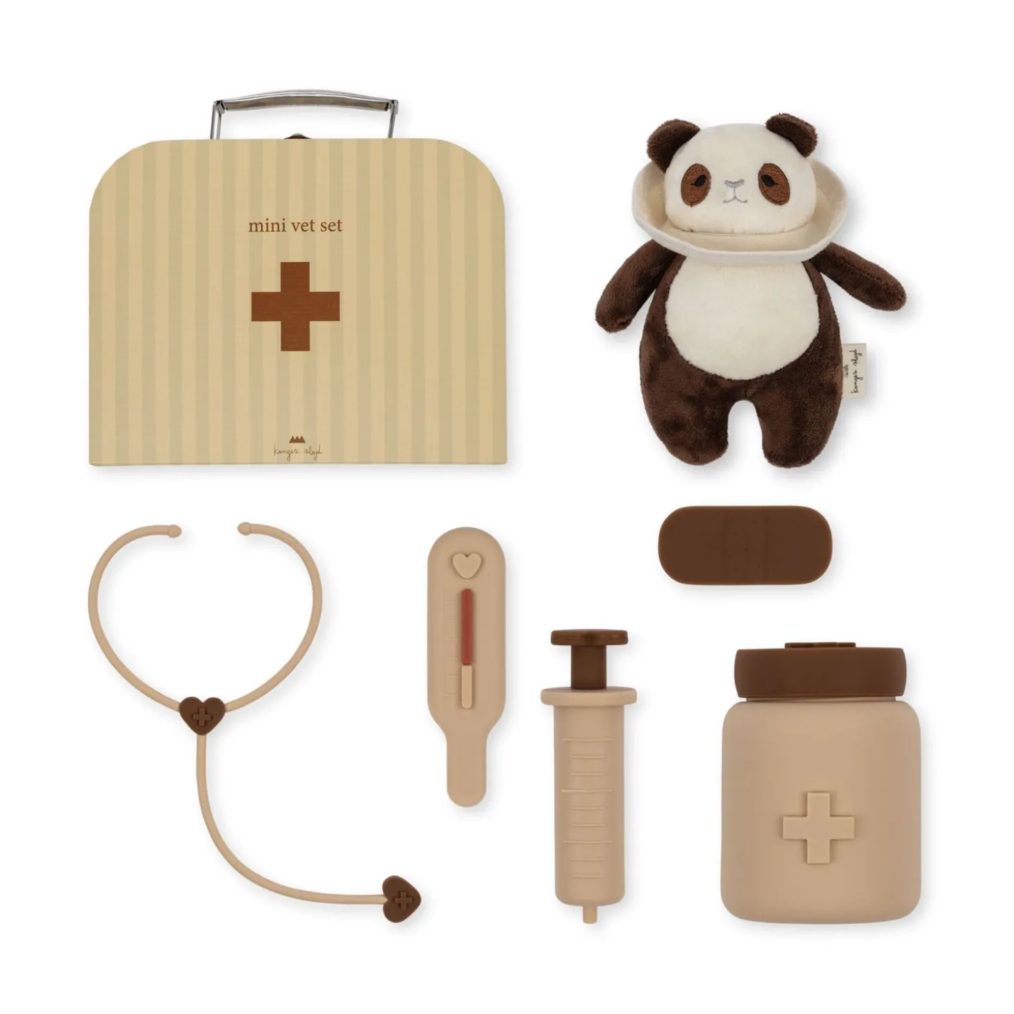 Konges Sløjd Dyrlaegesaet I Silikone Panda - Beige* Aktivitetslegetøj