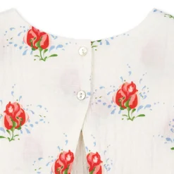 Konges Sløjd Elin Kjole Med Flaeser - Vita Rosa*Born Kjoler & Nederdele