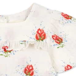 Konges Sløjd Elin Kjole Med Flaeser - Vita Rosa*Born Kjoler & Nederdele
