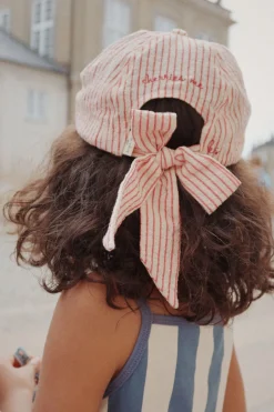Konges Sløjd Ellie Kasket Med Slojfe - Amour Stripe*Born Hatte & Huer