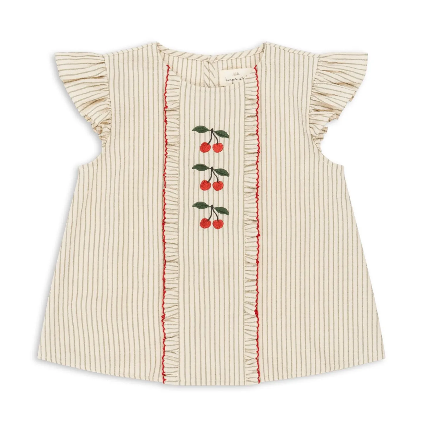 Konges Sløjd Ellie Top Med Flaeser - Tea Stripe*Born Overdele
