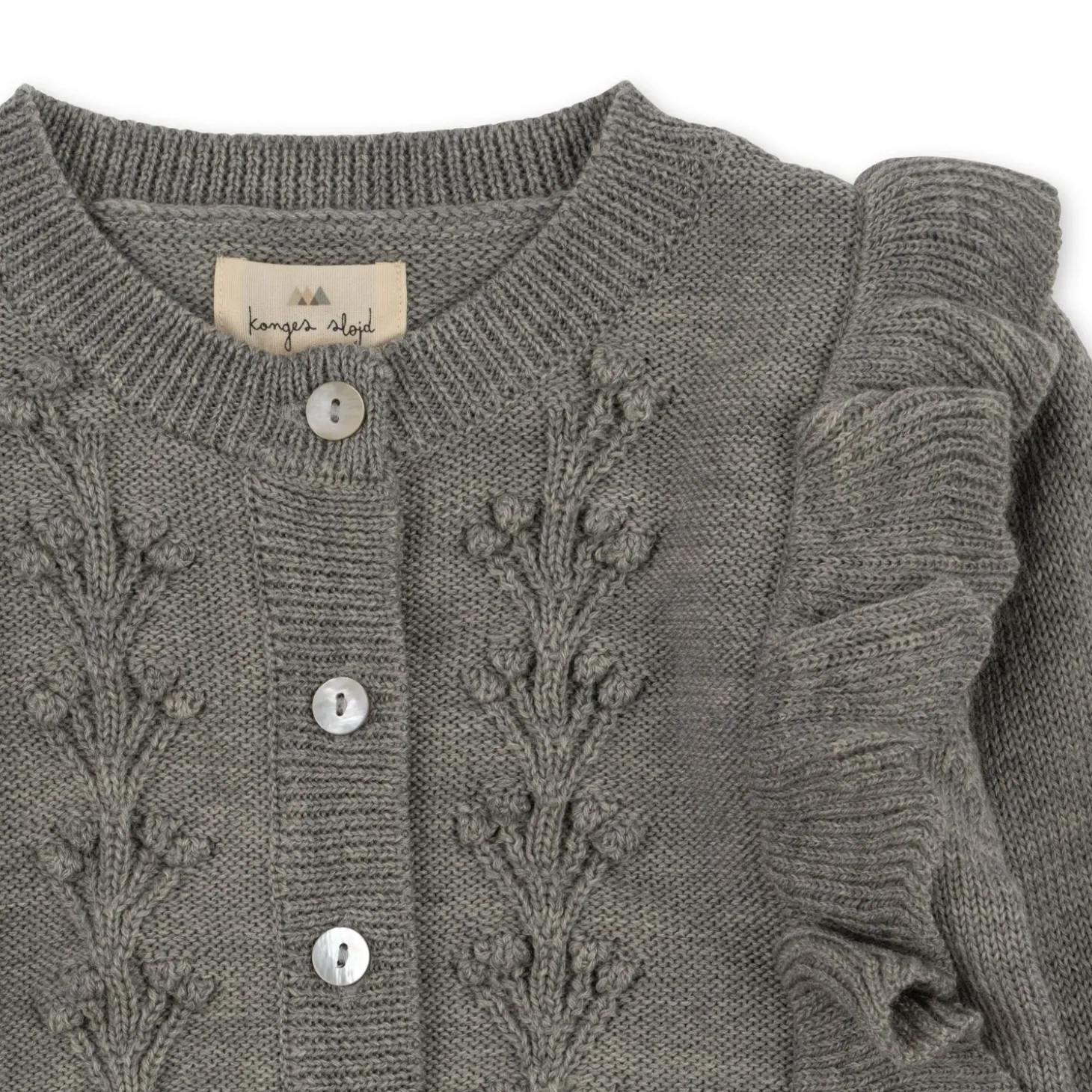 Konges Sløjd Fiol Cardigan Med Flaeser - Grey Melange*Born Cardigans
