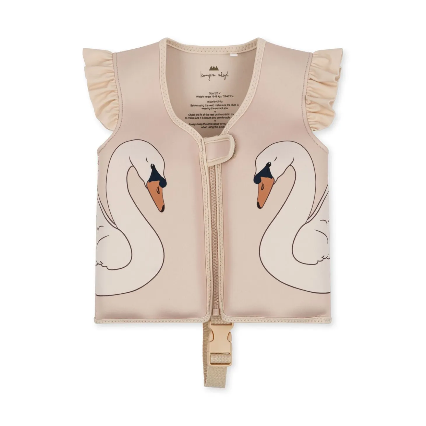 Konges Sløjd Flydevest I Neopren Med Flaeser - Swan*Born Svømmeveste