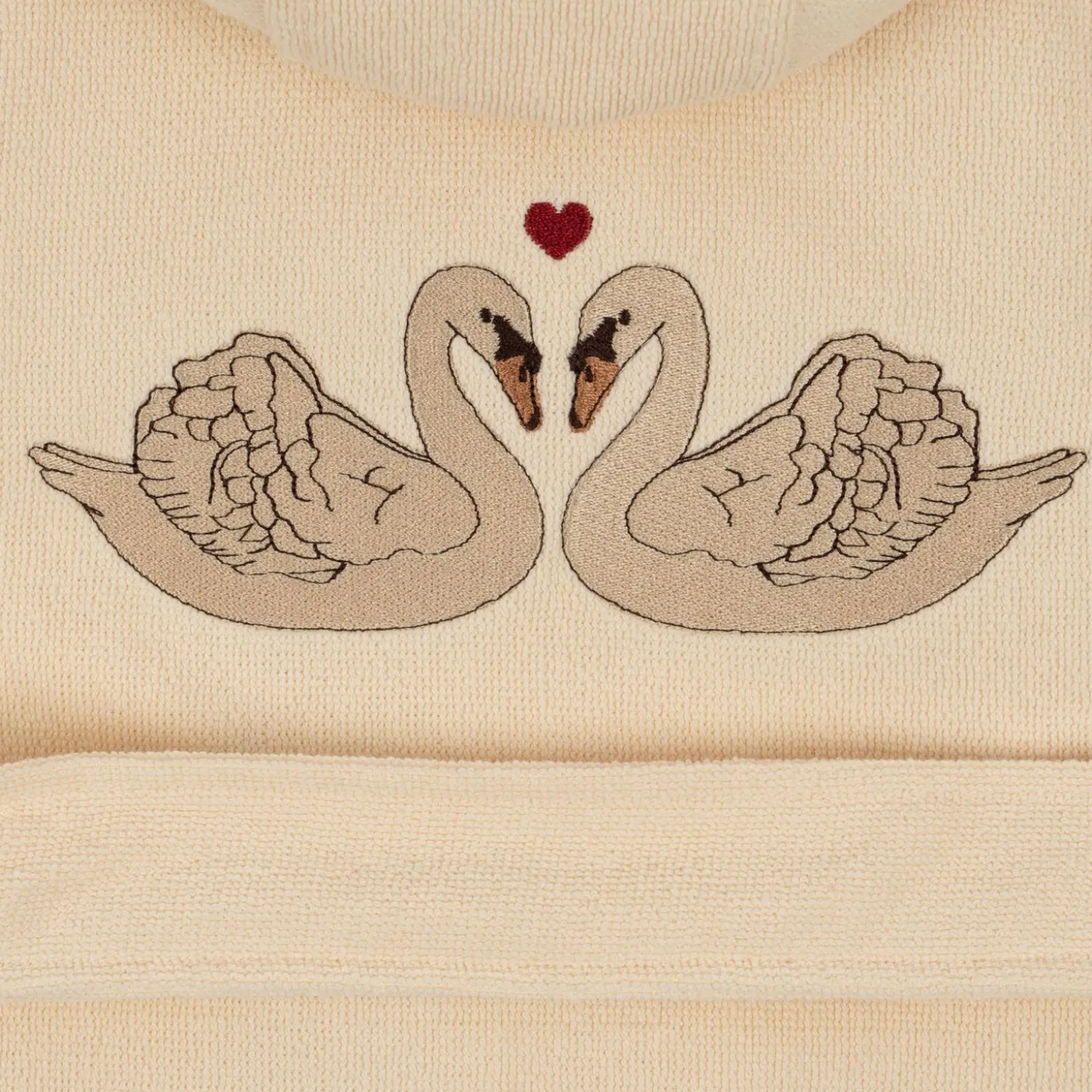 Konges Sløjd Frottebadekabe Med Broderi - Swan* Håndklæder & Badekåber