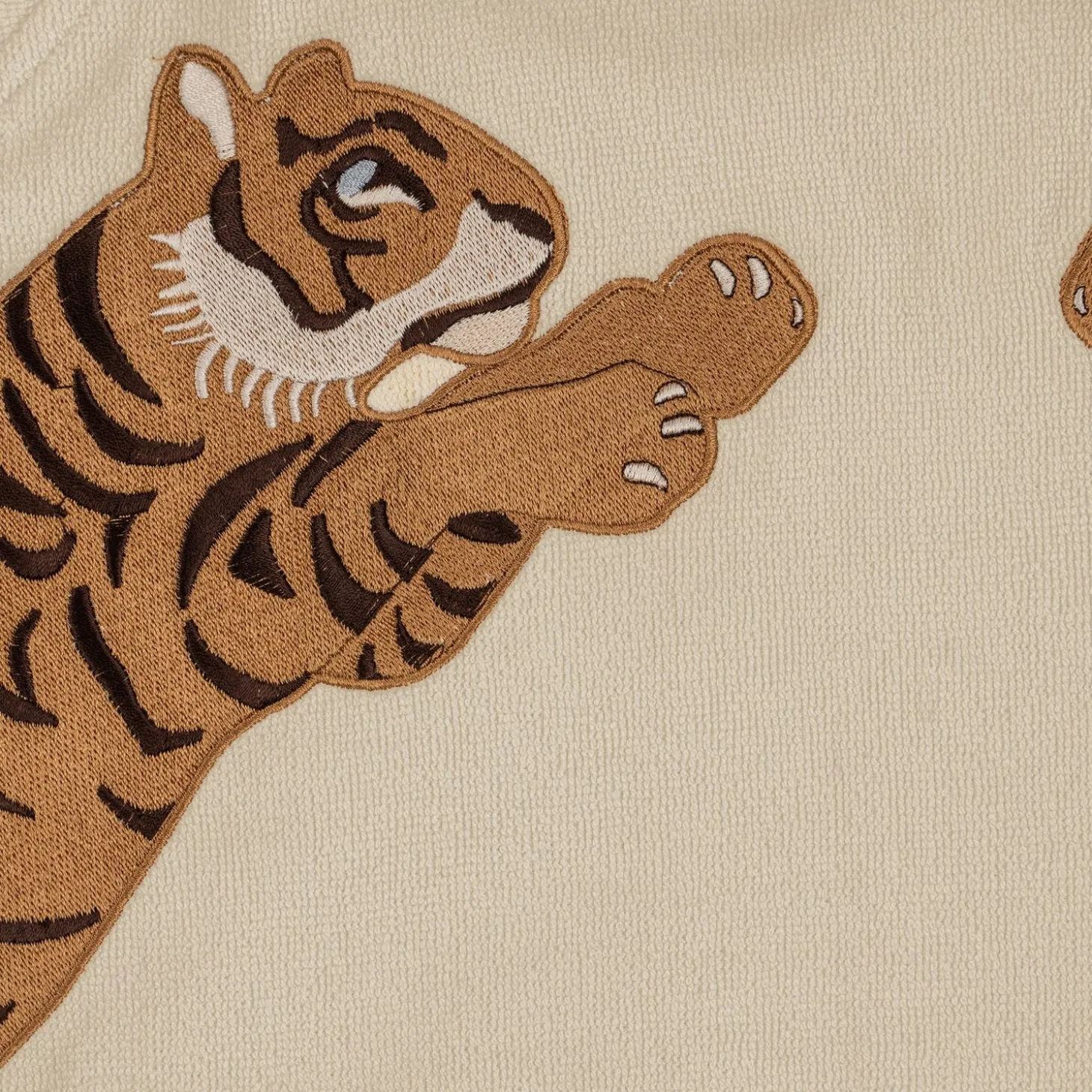 Konges Sløjd Frottebadekabe Med Broderi - Tiger* Håndklæder & Badekåber