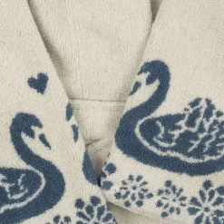 Konges Sløjd Frottebadekabe Med Jacquardmonster, - Swan* Håndklæder & Badekåber