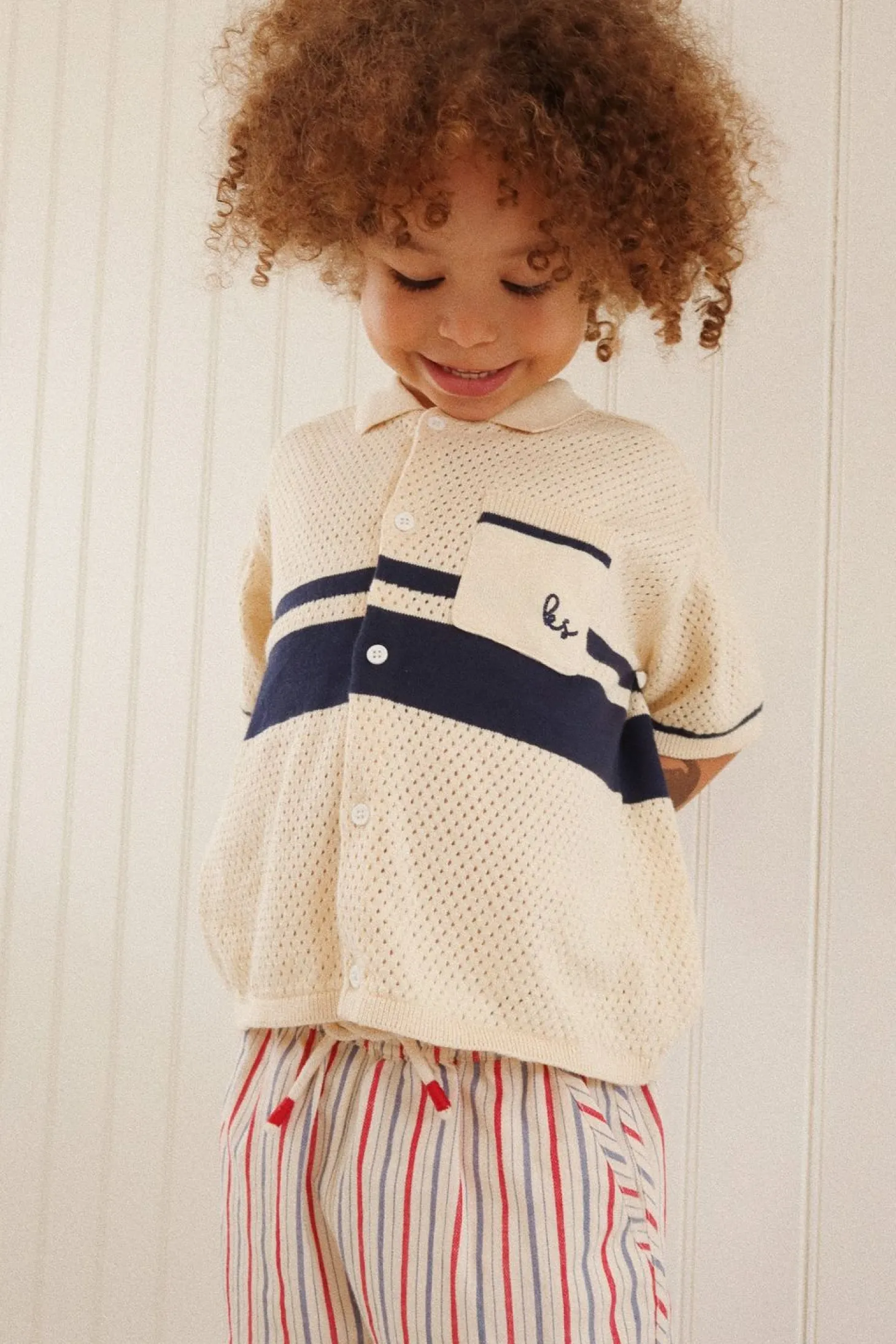 Konges Sløjd Hai Strikbluse - Blue Stripe*Born Overdele