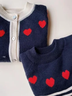 Konges Sløjd Heart Cardigan - Navy*Born Cardigans