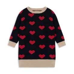 Konges Sløjd Lapis Strikkjole - Navy Heart*Born Kjoler & Nederdele
