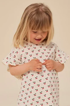 Konges Sløjd Lin Kjole - Cherry Motif*Born Kjoler & Nederdele