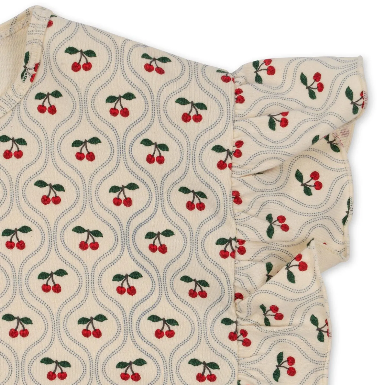 Konges Sløjd Lin Saet Med Flaeser - Cherry Motif*Born Overdele