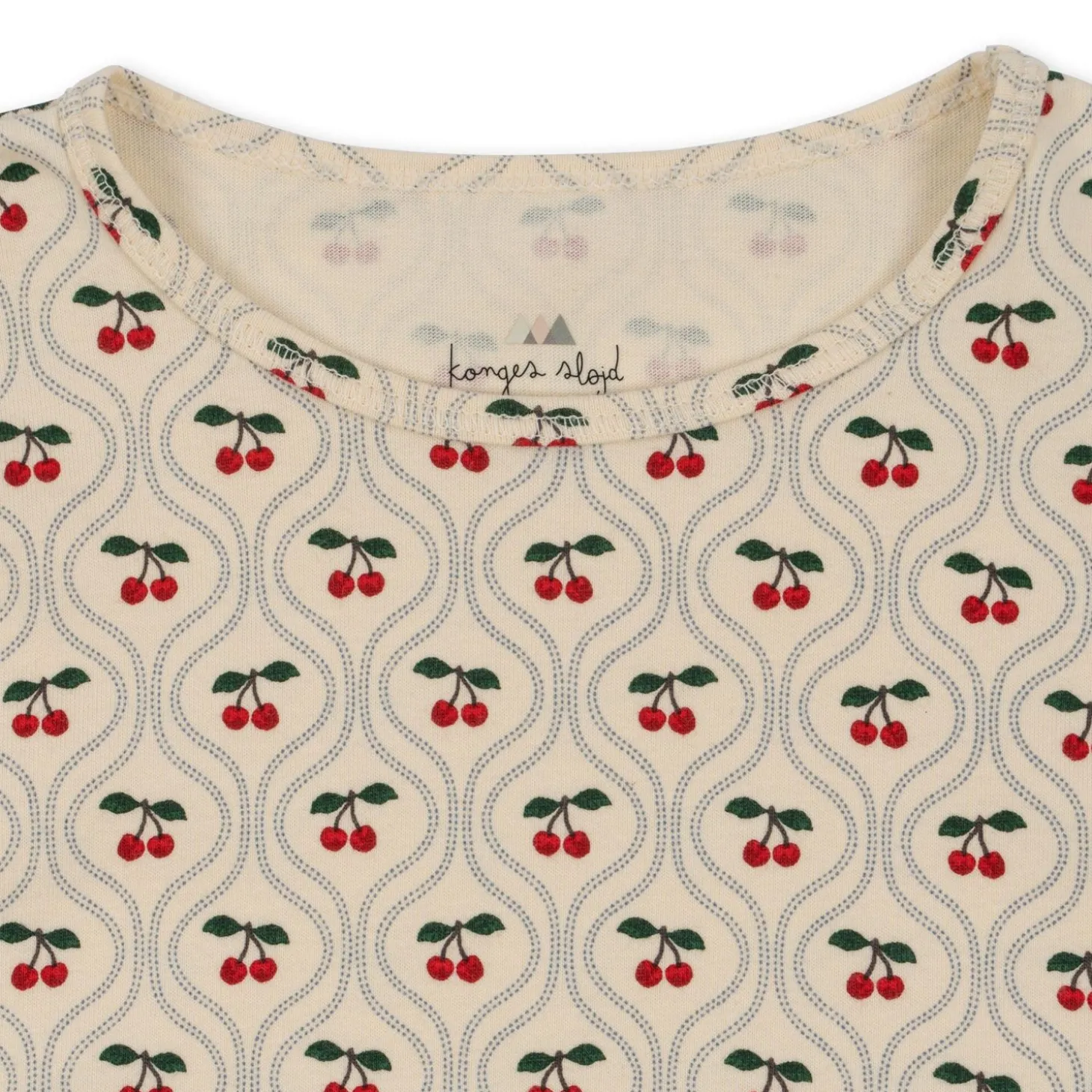 Konges Sløjd Lin Saet Med Flaeser - Cherry Motif*Born Overdele