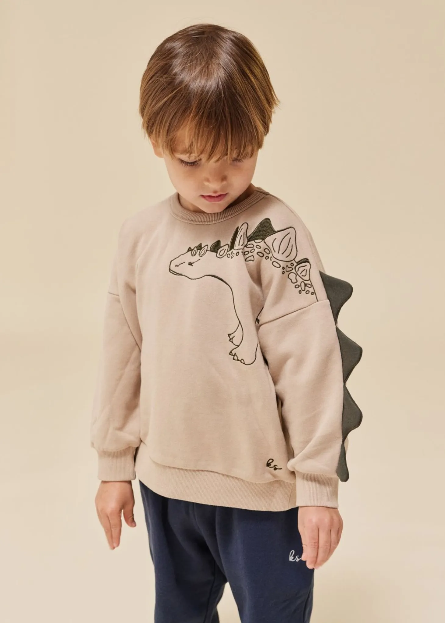 Konges Sløjd Lou Dinosaurpigge - Oxford Tan*Born Strik & Sweats