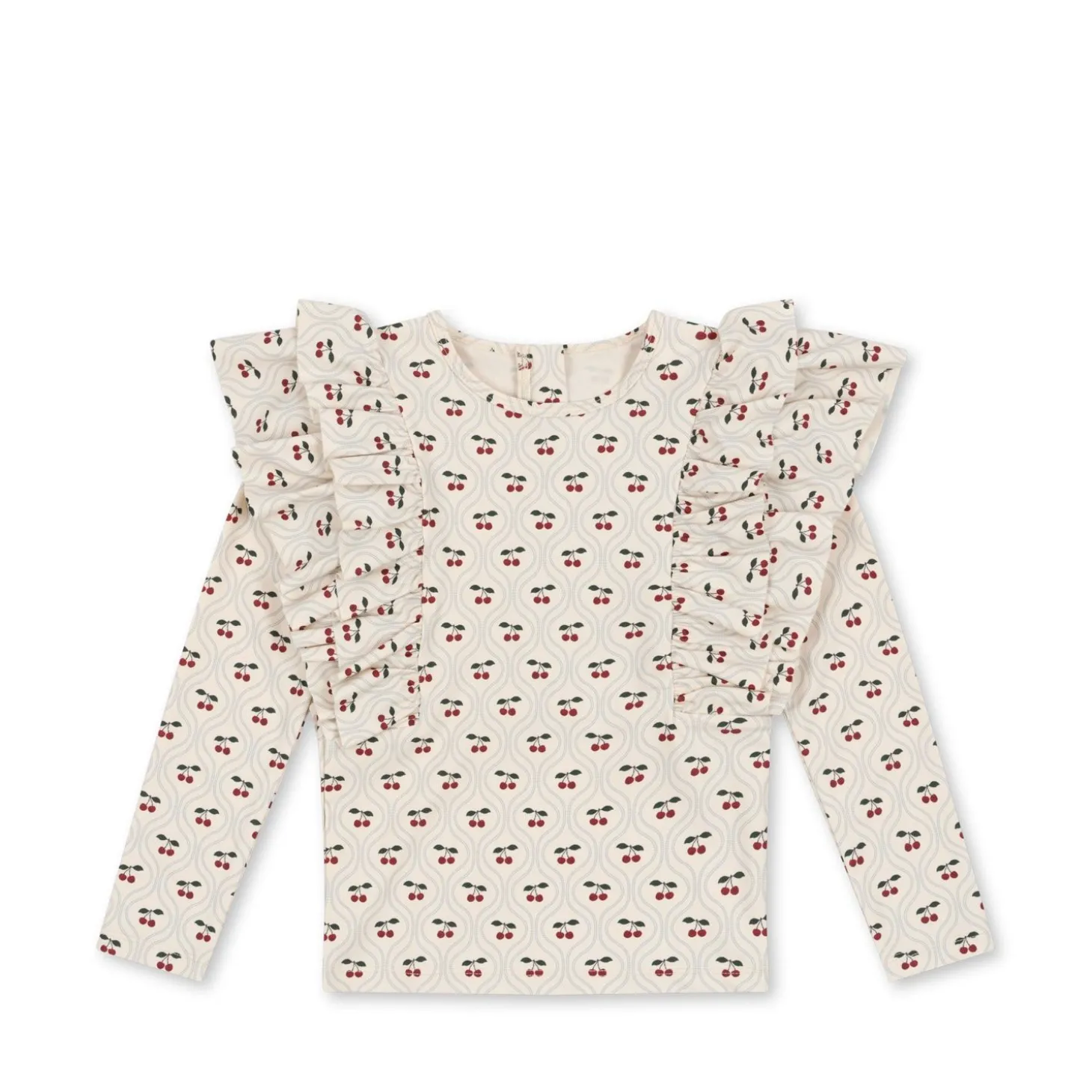 Konges Sløjd Manuca Badebluse Med Flaeser - Cherry Motif*Born Badebukser & Bluser