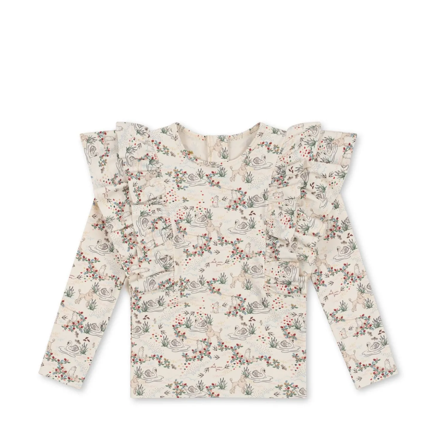 Konges Sløjd Manuca Badebluse Med Flaeser - Mizumi*Born Badebukser & Bluser