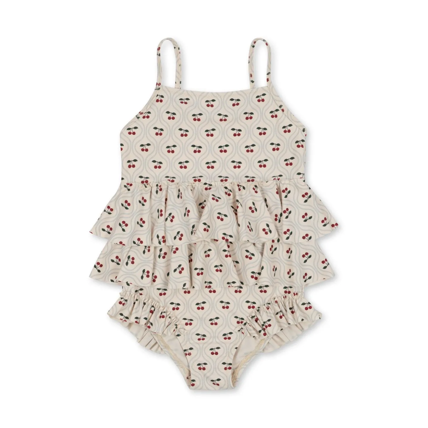 Konges Sløjd Manuca Badedragt Med Flaeser - Cherry Motif*Born Badedragter & Bikinis
