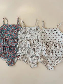 Konges Sløjd Manuca Badedragt Med Flaeser - Cherry Motif*Born Badedragter & Bikinis