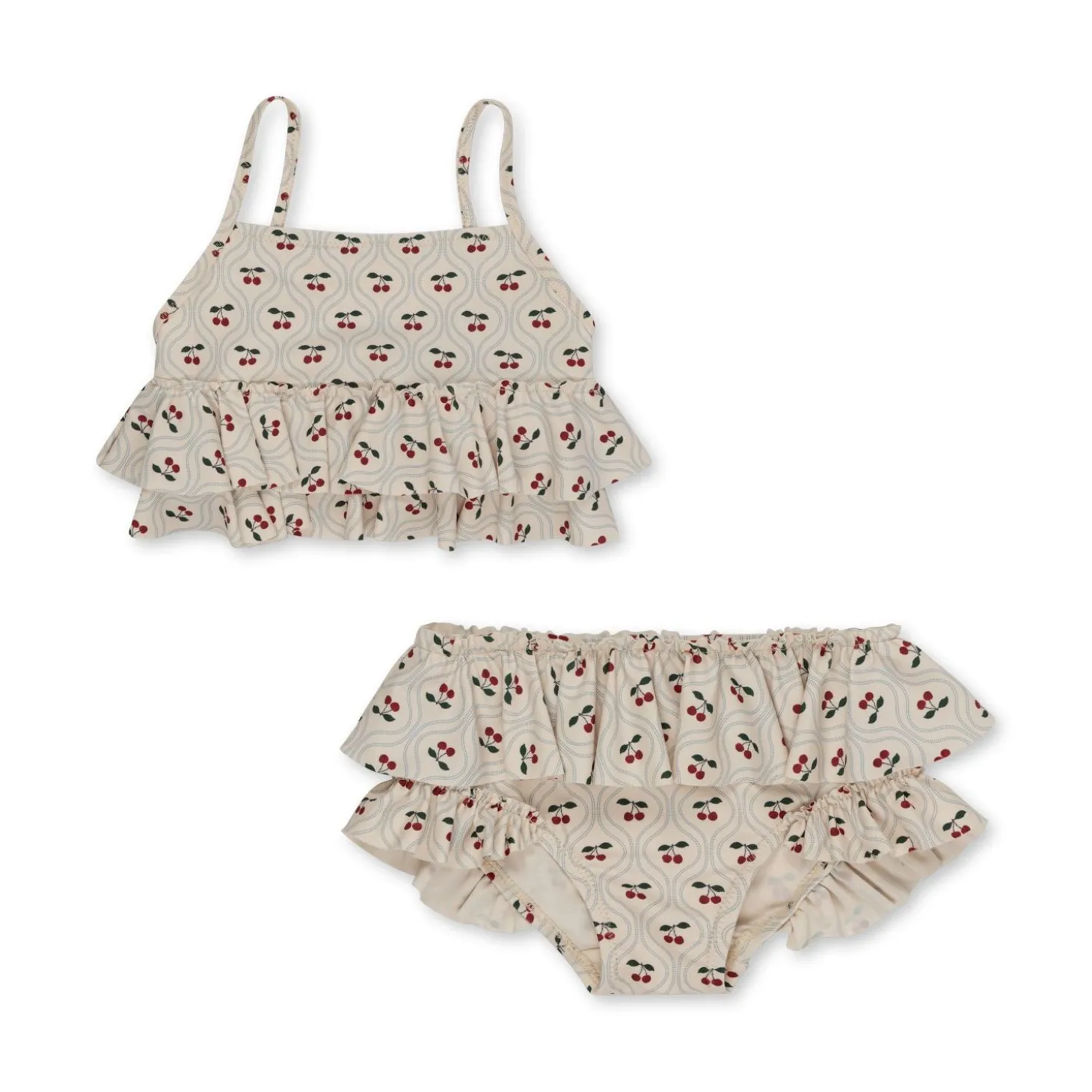 Konges Sløjd Manuca Bikini Med Flaeser - Cherry Motif*Born Badedragter & Bikinis