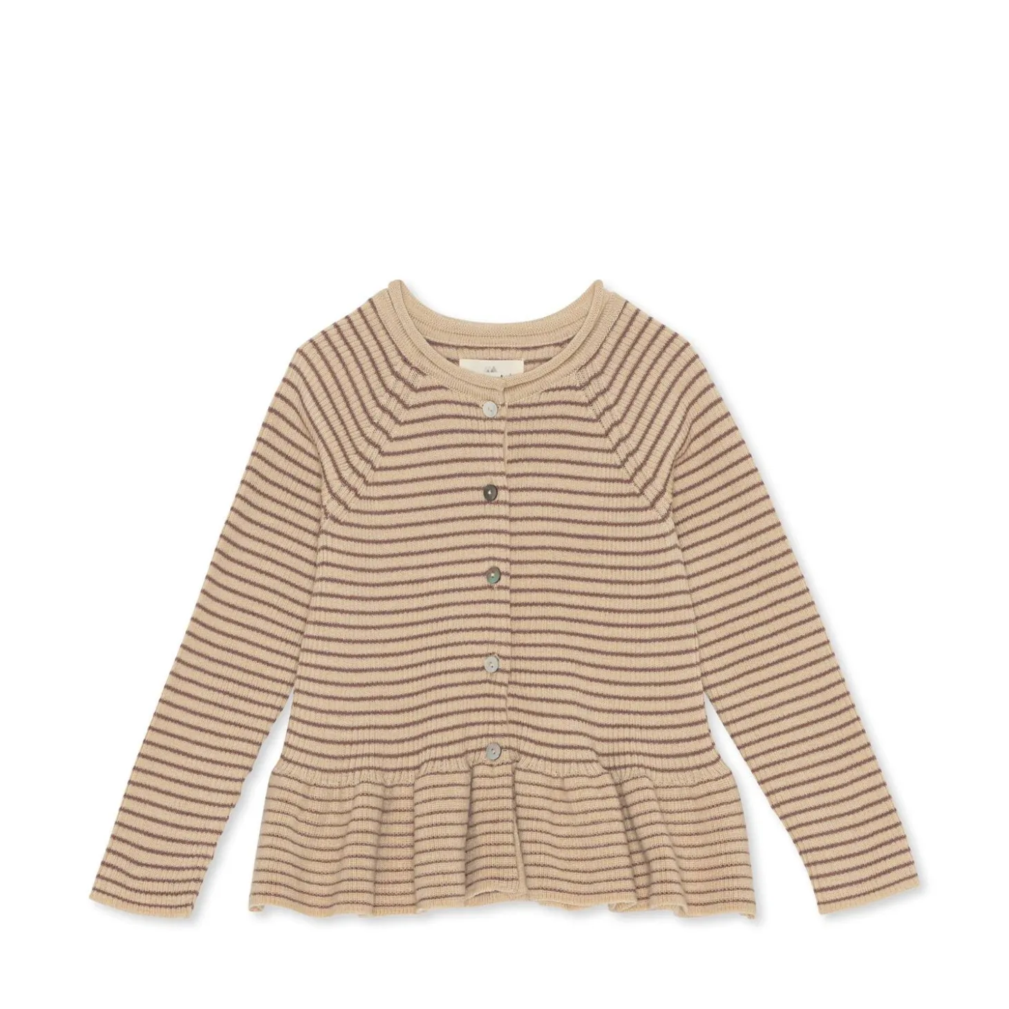 Konges Sløjd Meo Cardigan Med Flaeser - Peppercorn Stripe*Born Cardigans