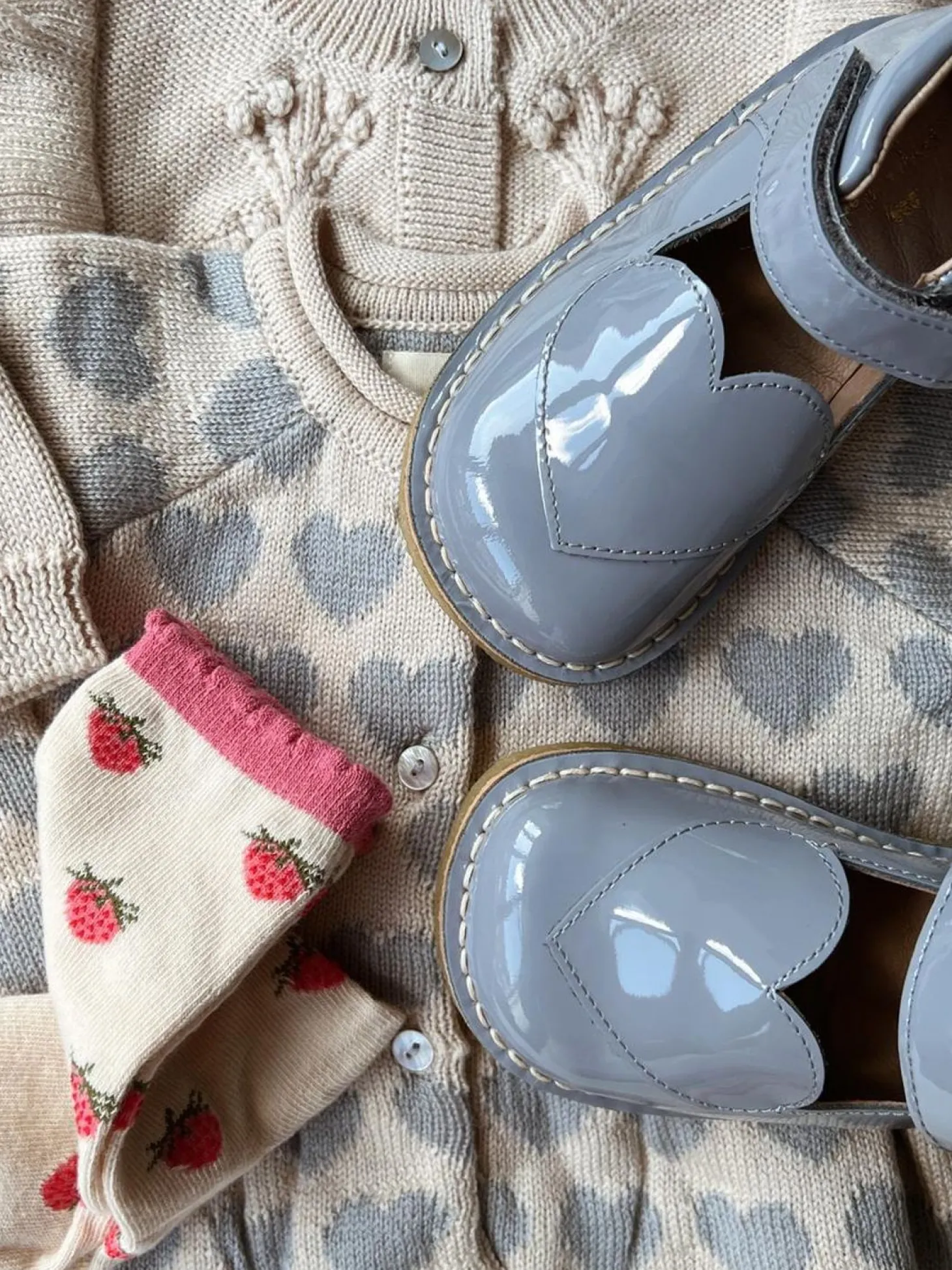 Konges Sløjd Minnie Coeur Patent Shoes - Quarry Blue*Born Sandaler