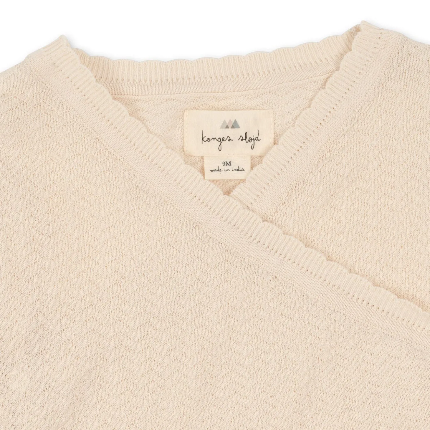 Konges Sløjd Minu Striksaet Med Hulmonster Gots - White Swan*Born Cardigans