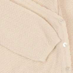 Konges Sløjd Minu Striksaet Med Hulmonster Gots - White Swan*Born Cardigans