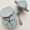 Konges Sløjd Muslinge Spisesaet I Silikone - Light Blue* Borddaekning