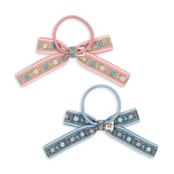 Konges Sløjd 2-Pak Harelastikker Med Slojfe - Sorbet*Born Haraccessories