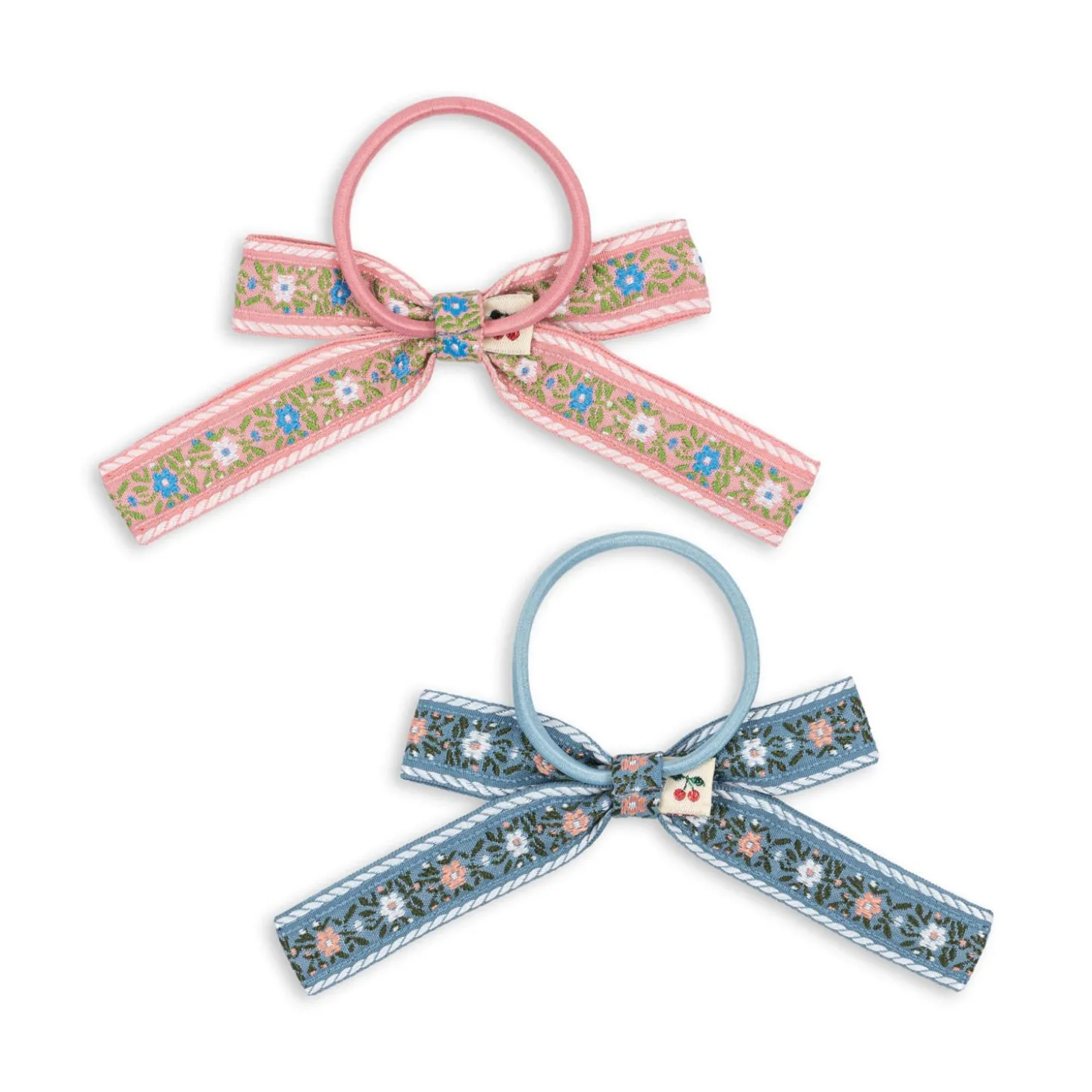 Konges Sløjd 2-Pak Harelastikker Med Slojfe - Sorbet*Born Haraccessories