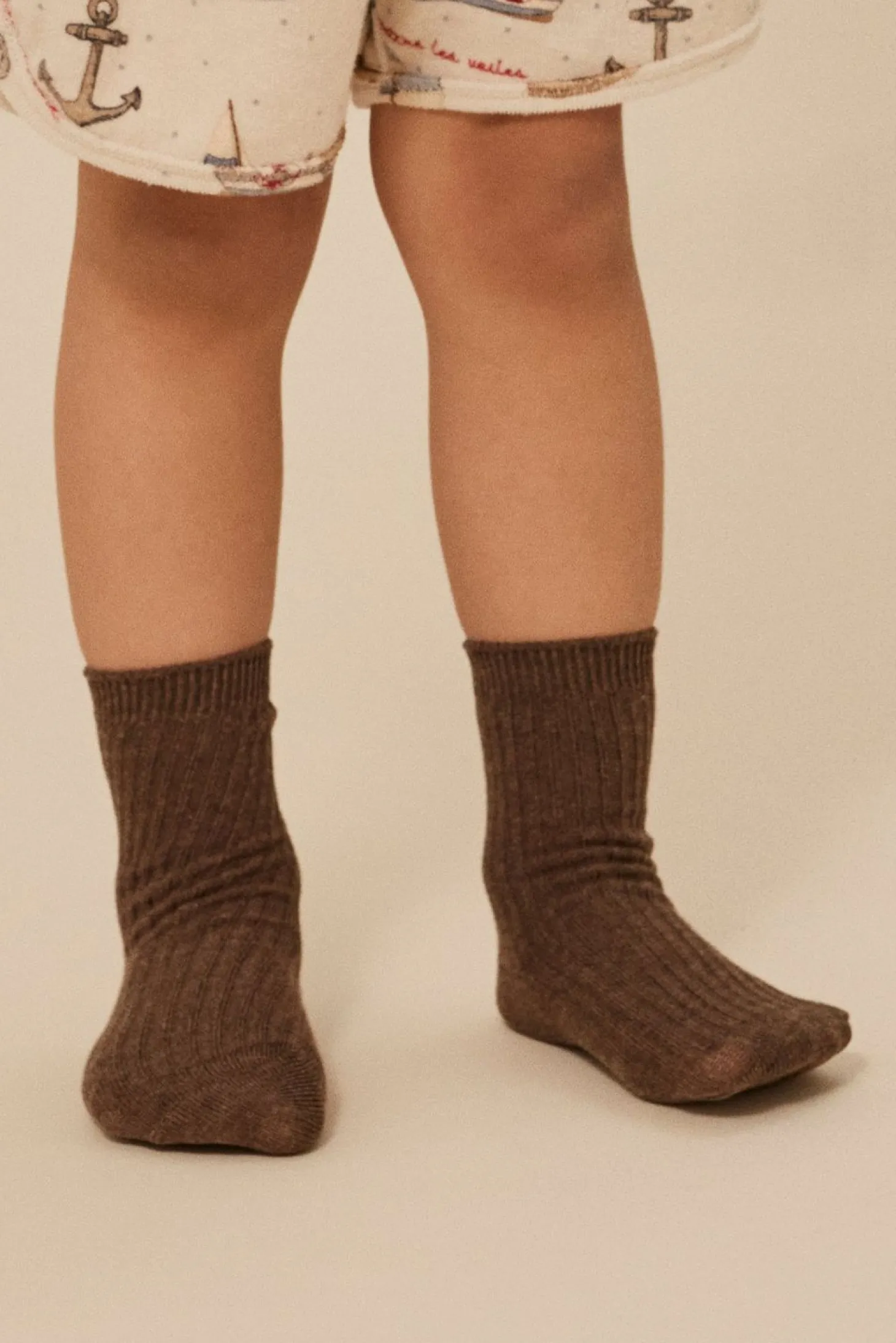 Konges Sløjd 3-Pak Ribstrikkede Sokker - Soft Grey/Ment/Brown*Born Sokker & Undertøj