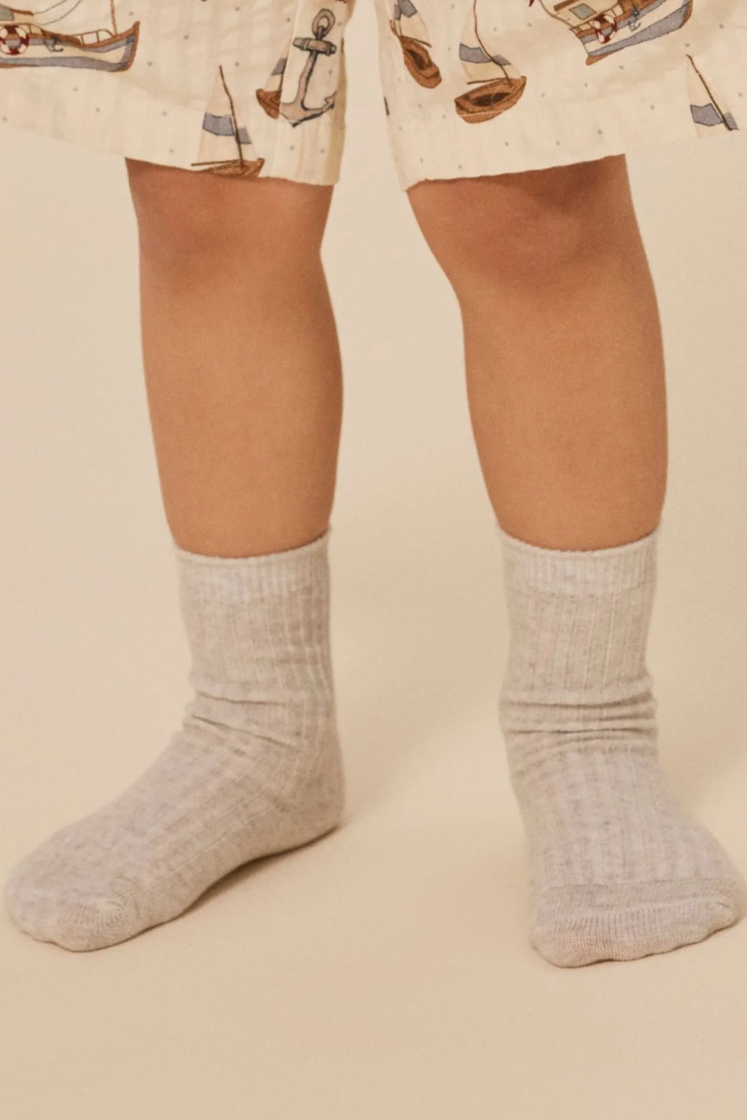 Konges Sløjd 3-Pak Ribstrikkede Sokker - Soft Grey/Ment/Brown*Born Sokker & Undertøj