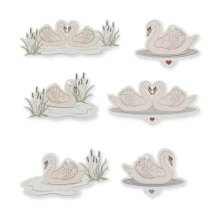 Konges Sløjd 12-Pak Til-Og-Fra-Kort, - Swan* Dekoration & Indretning