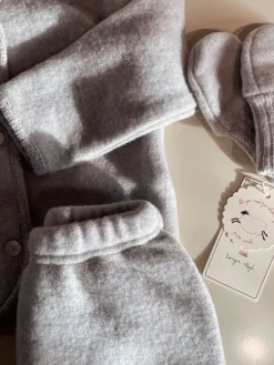 Konges Sløjd Saga Fleece Luffer - Grey Melange*Born Vinter-Accessories