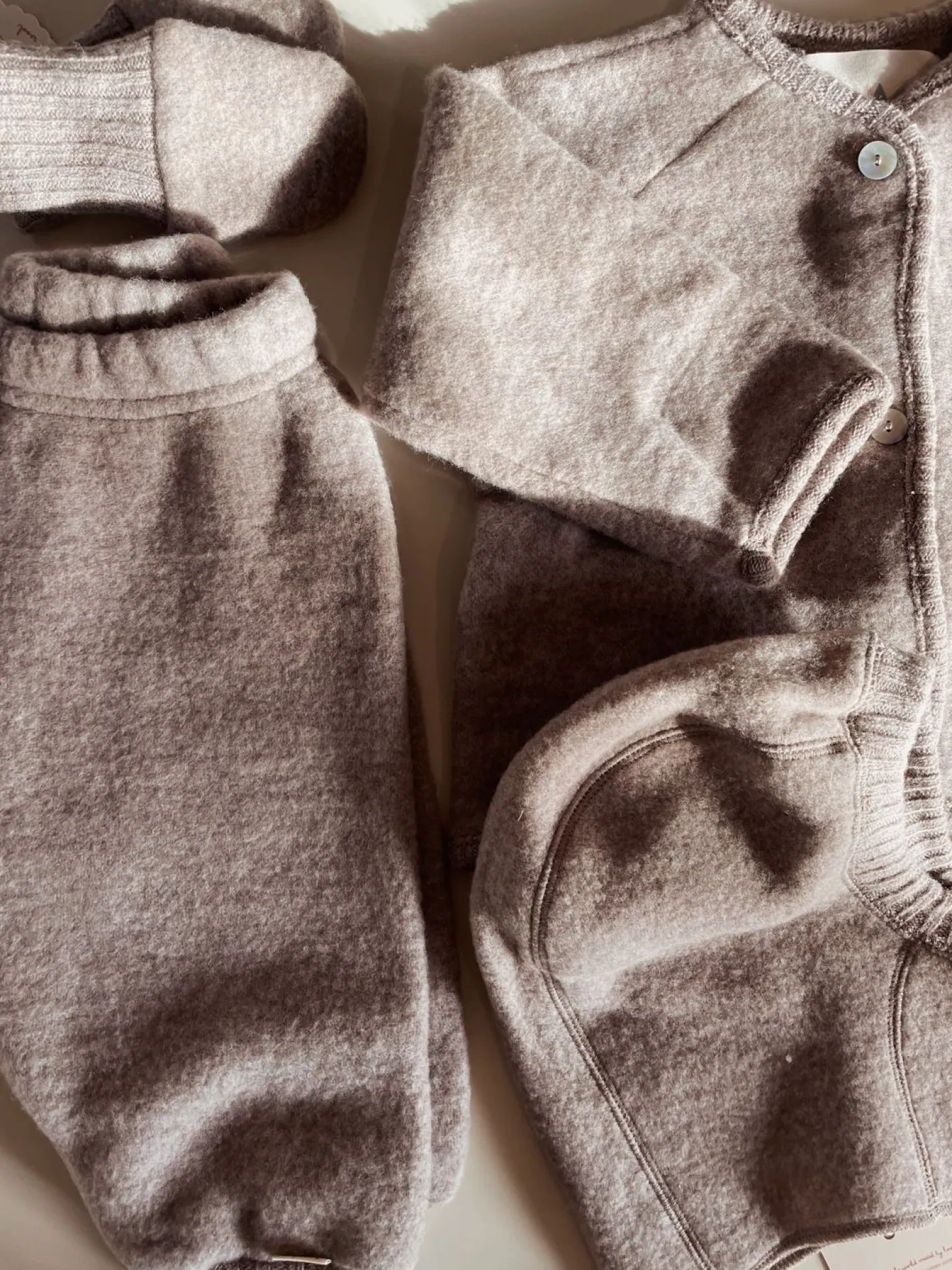 Konges Sløjd Saga Fleece Luffer - Oat Melange*Born Vinter-Accessories