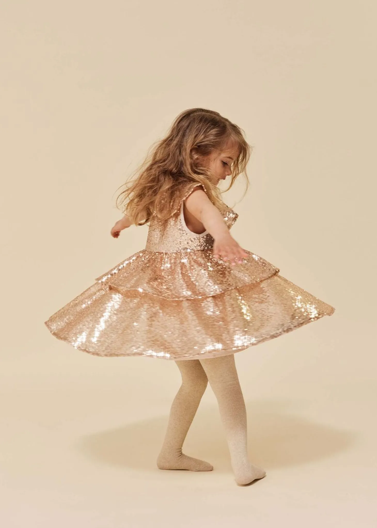 Konges Sløjd Starla Pailletkjole - Gold Blush*Born Kjoler & Nederdele