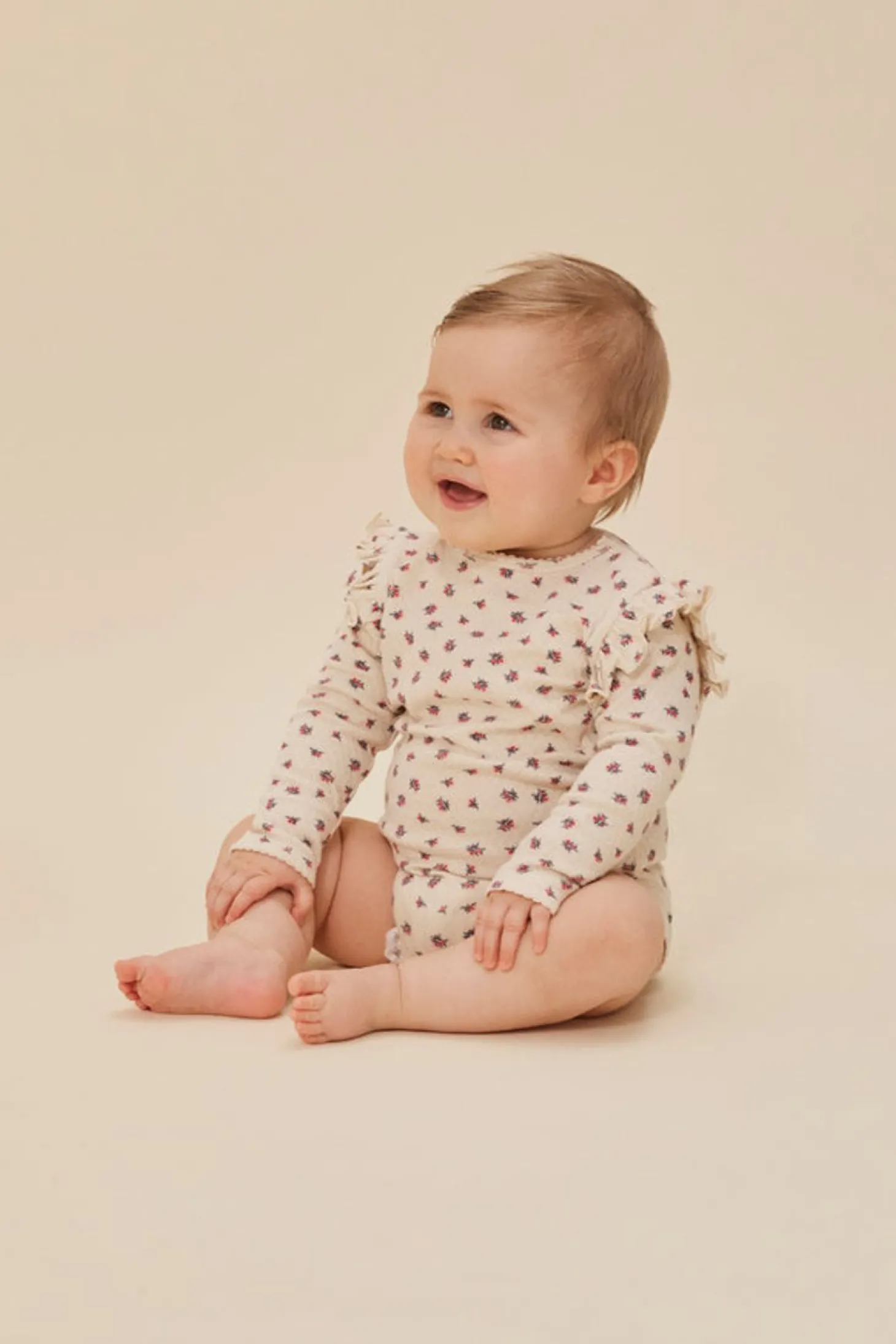 Konges Sløjd Sui Bodystocking Med Flaeser - Peonia Rose*Born Bodyer